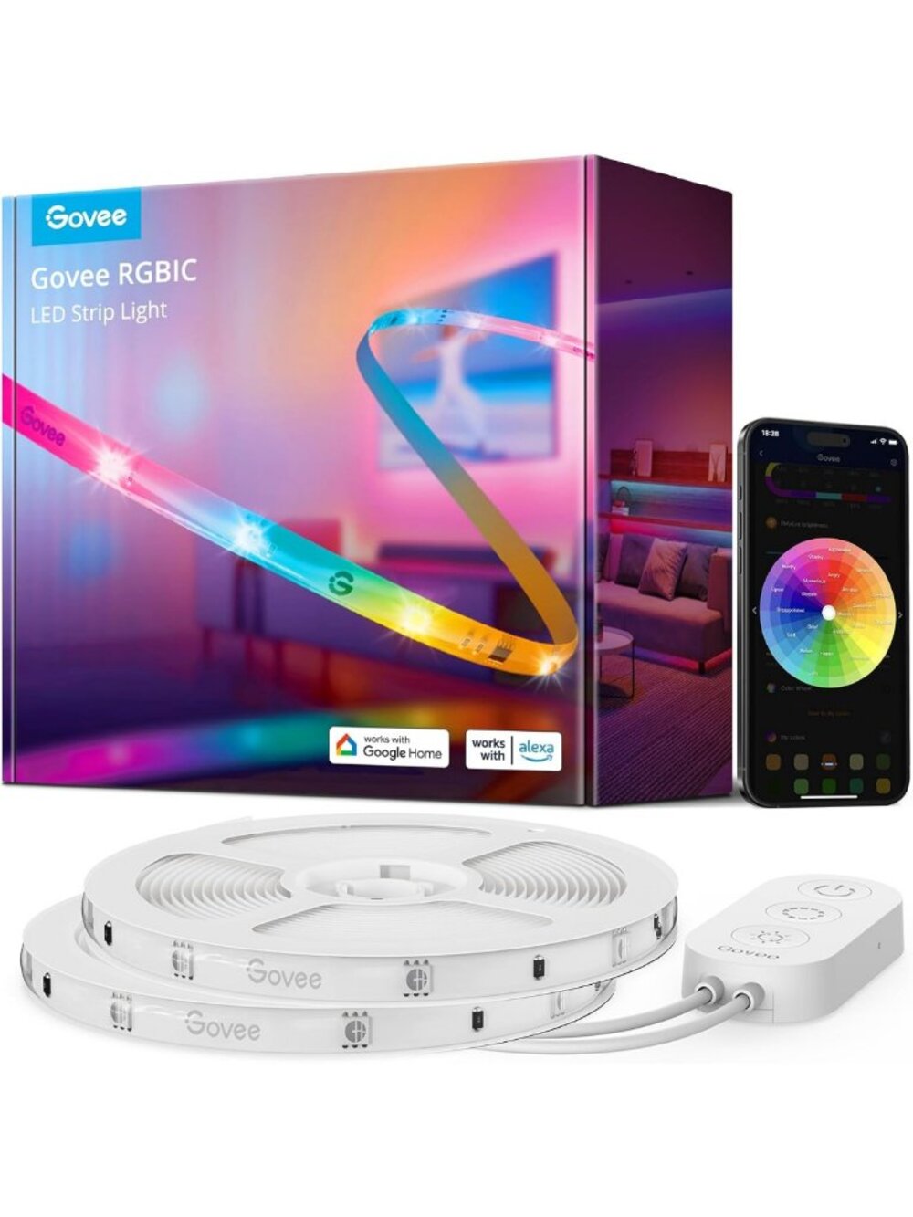 65.6ft RGBIC LED Strip Lights - Smart Home Lighting, Alexa & Google Assistant